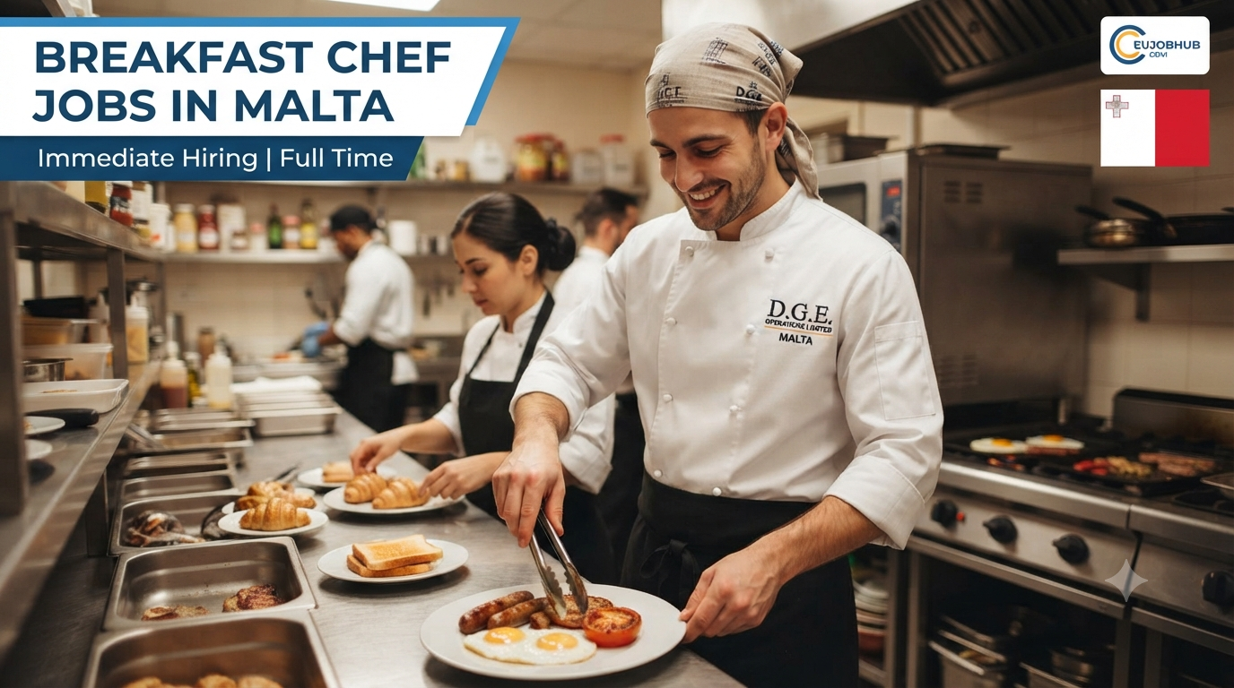 Breakfast Chef Jobs in Malta. Kitchen positions with 2+ years experience at D.G.E. Operations Limited