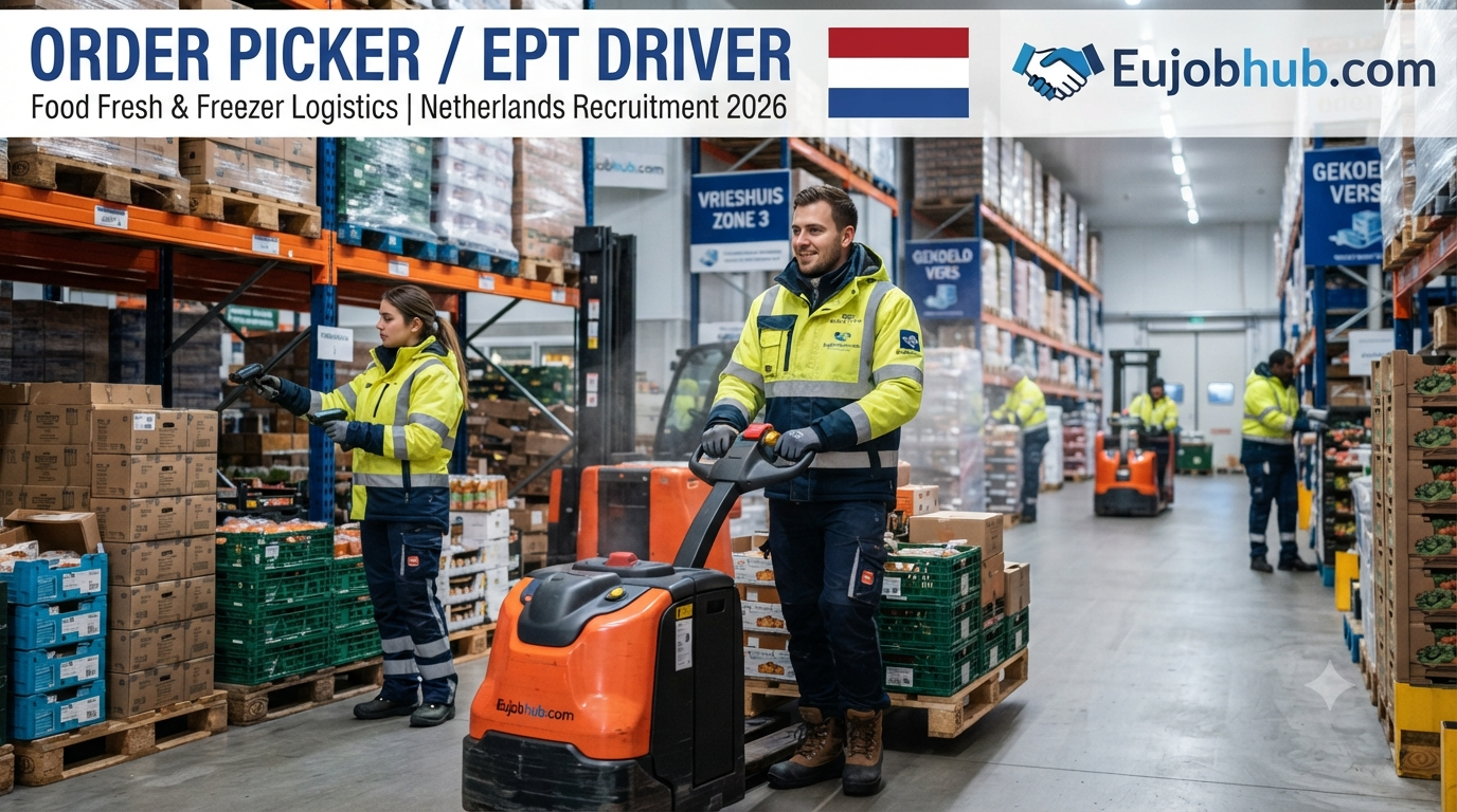 Order Picker EPT Driver – Food Fresh & Freezer Logistics Netherlands Recruitment 2026